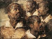 Peter Paul Rubens, Four Studies of the Head of a Negro
